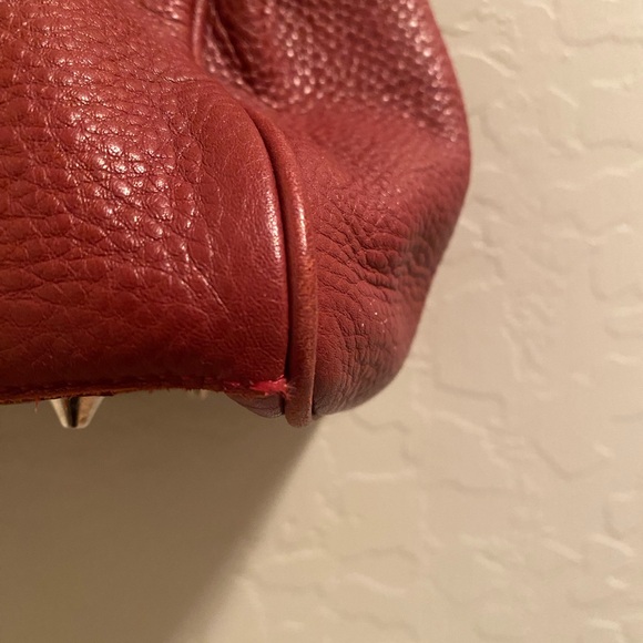 Carla Mancini Burgundy Leather Handbag - Picture 9 of 14